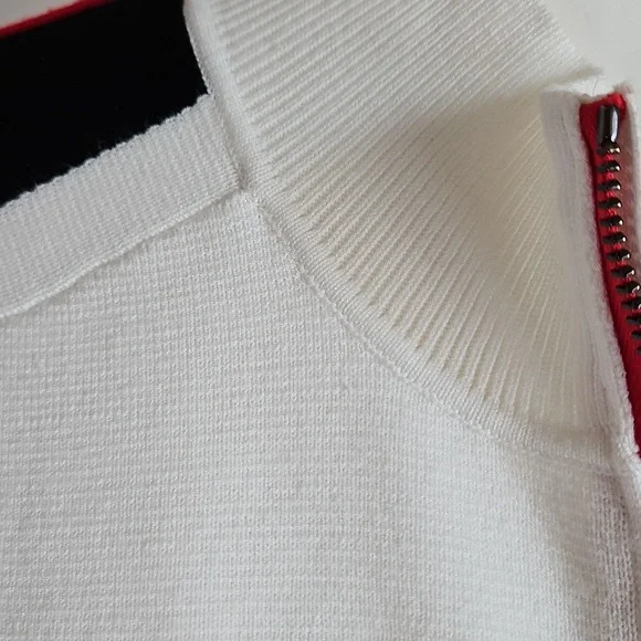 Banana Republic Lenzing Ecovera Splash Sweater XL White Black Quarter Zip Ski - Picture 4 of 9